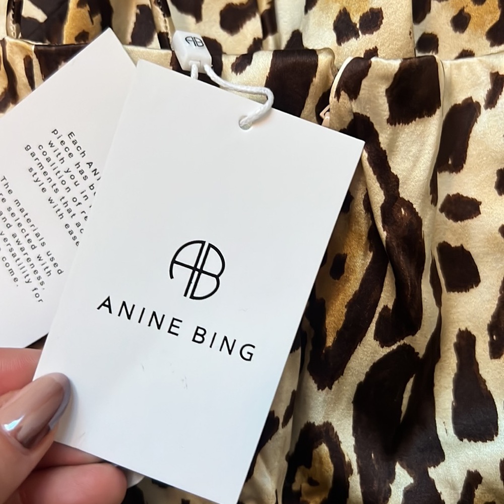 ANINE BING Valentine Stretch Silk Mini Dress in Cheetah Print - Picture 7 of 7